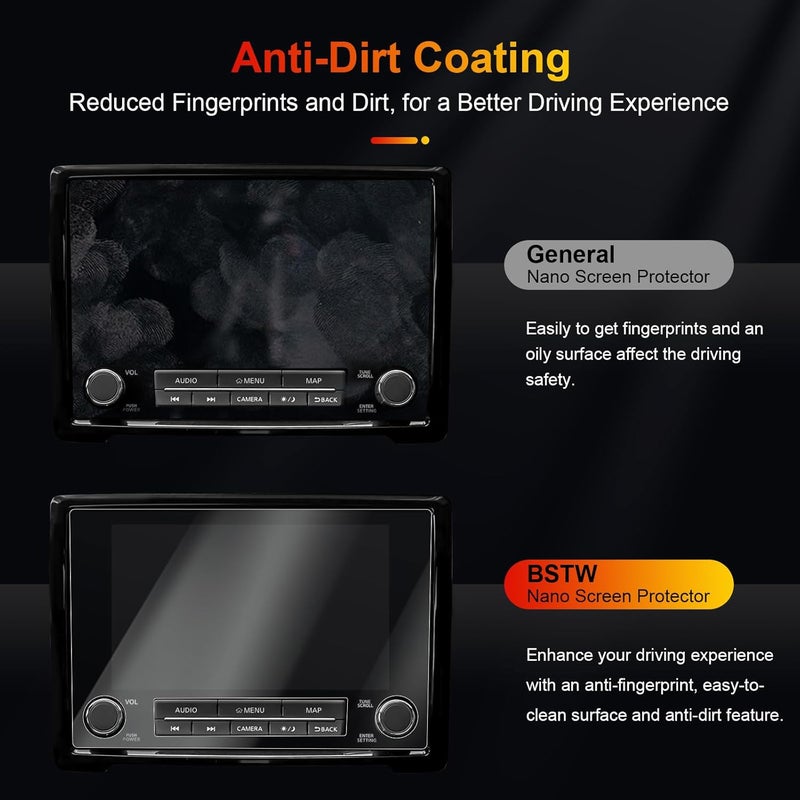 BSTW for 2022 Nissan Frontier Screen Protector for 2022-2024 Frontier S/SV/SL/PRO-4X/PRO-X 8-In Touchscreen Accessories Anti-Scratch Bubble Free Soft Nano Protective Film 2PCS - Image 2